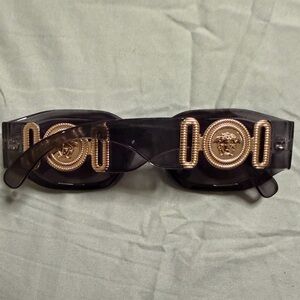 Versace Black and Gold Women's Sunglasses